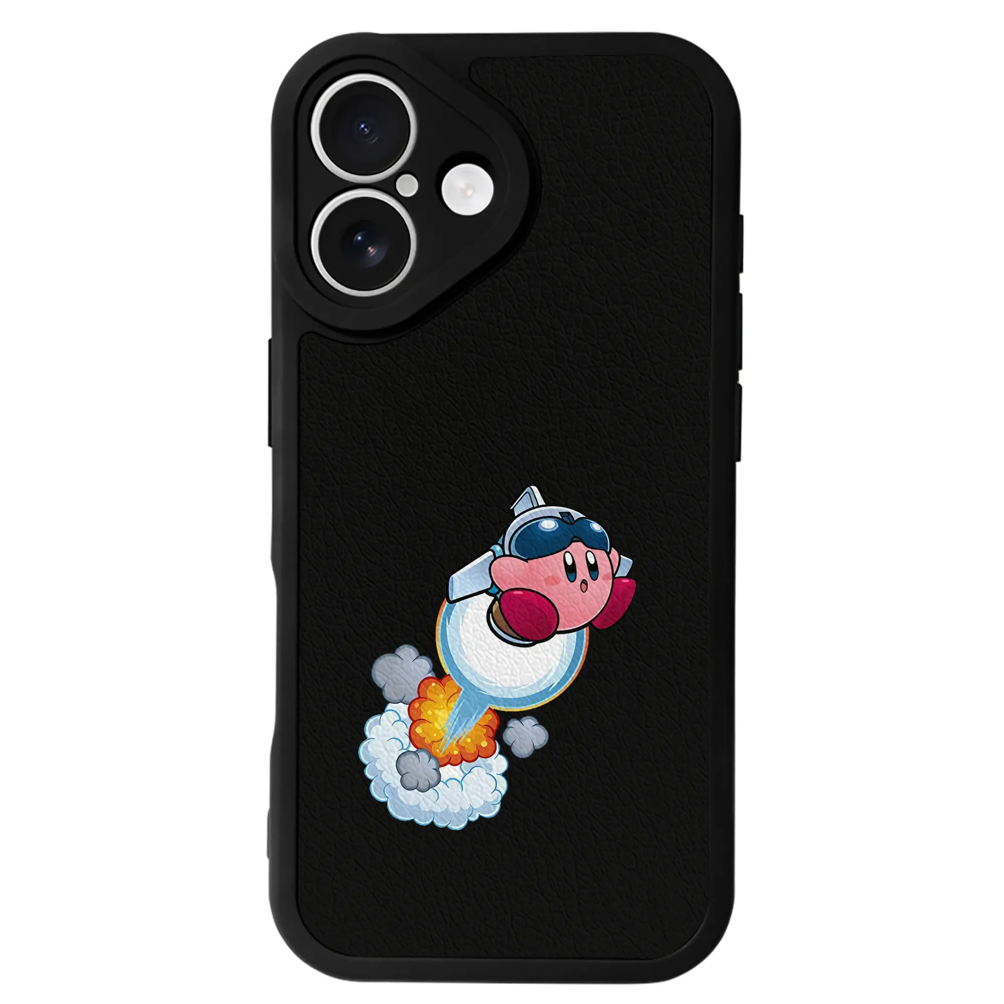 星のカービィ グッズ カービィ - IPhone 16シリーズ対応 ・ シリコンスマホケース ・ レザー調 ・ 高精度フィット ・ 耐衝撃 ・ ワイヤレス充電対応 ・ 精密カット